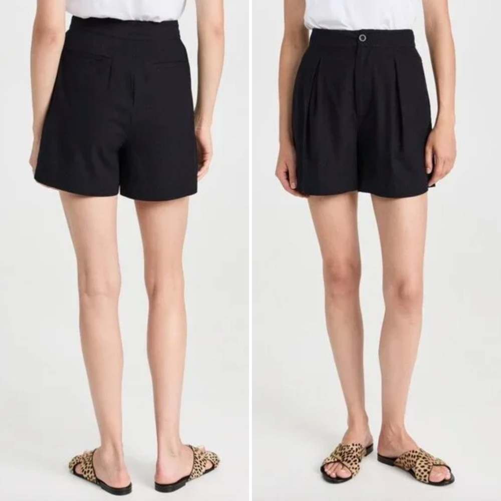 JENNI KAYNE Textured Raw Silk Pleated Shorts